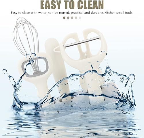 Miniatura 7 de BESTonZON Juego de cuchillos con bloque de 6 piezas de cuchillos de cocina incluyen cuchillos de acero inoxidable tijeras pelador batidor de huevos