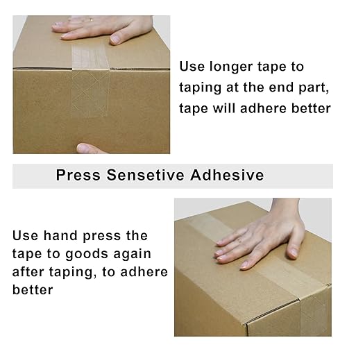 Miniatura 2 de BOMEI PACK Cinta de papel de embalaje Kraft reforzada autoadhesiva de 4 rollos, 2 pulgadas x 55 yardas, total de 220 yardas de cinta engomada para