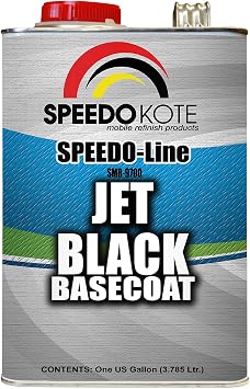 Speedokote Jet Black Automotive Basecoat, One Gallon SMR-9700. For California, Delaware, or Maryland, order SMR-9700LV.
