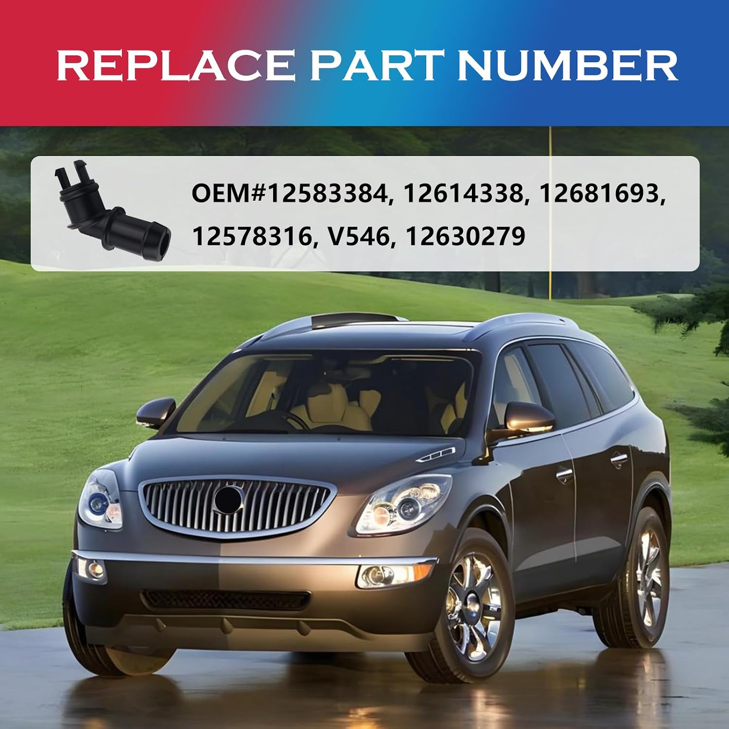 Positive PCV Valve Replacement OEM#12583384,Elbow Crankcase Vent Valve PCV Compatible with Chevy Buick GMC Saturn,Crankcase Ventilation Fitting Car Accessories with Rubber Washer