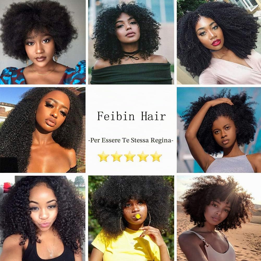 Tessitura Bresiliana Afro Kinky Curly Capelli Umani Remy Trames Tessitura Capelli Naturali Ricci 10 12 14 Pollici Wavy Uman Hair Bundles 4B 4C Brasiliani Estensioni Colore Nero