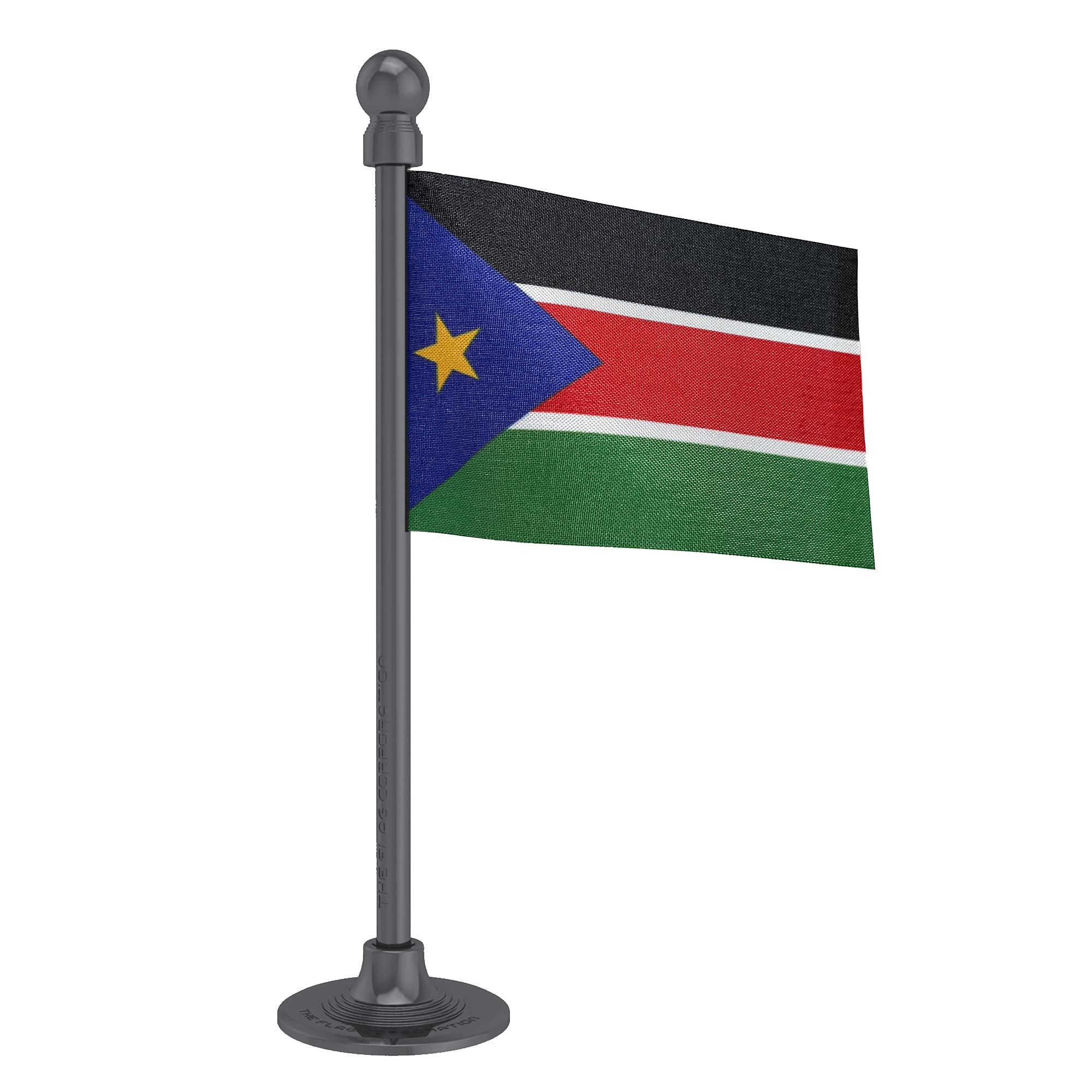 The Flag Shop South Sudan Car Dashboard Flag 2in x 3in with a Plastic Dark Knight Grey Base-image-26