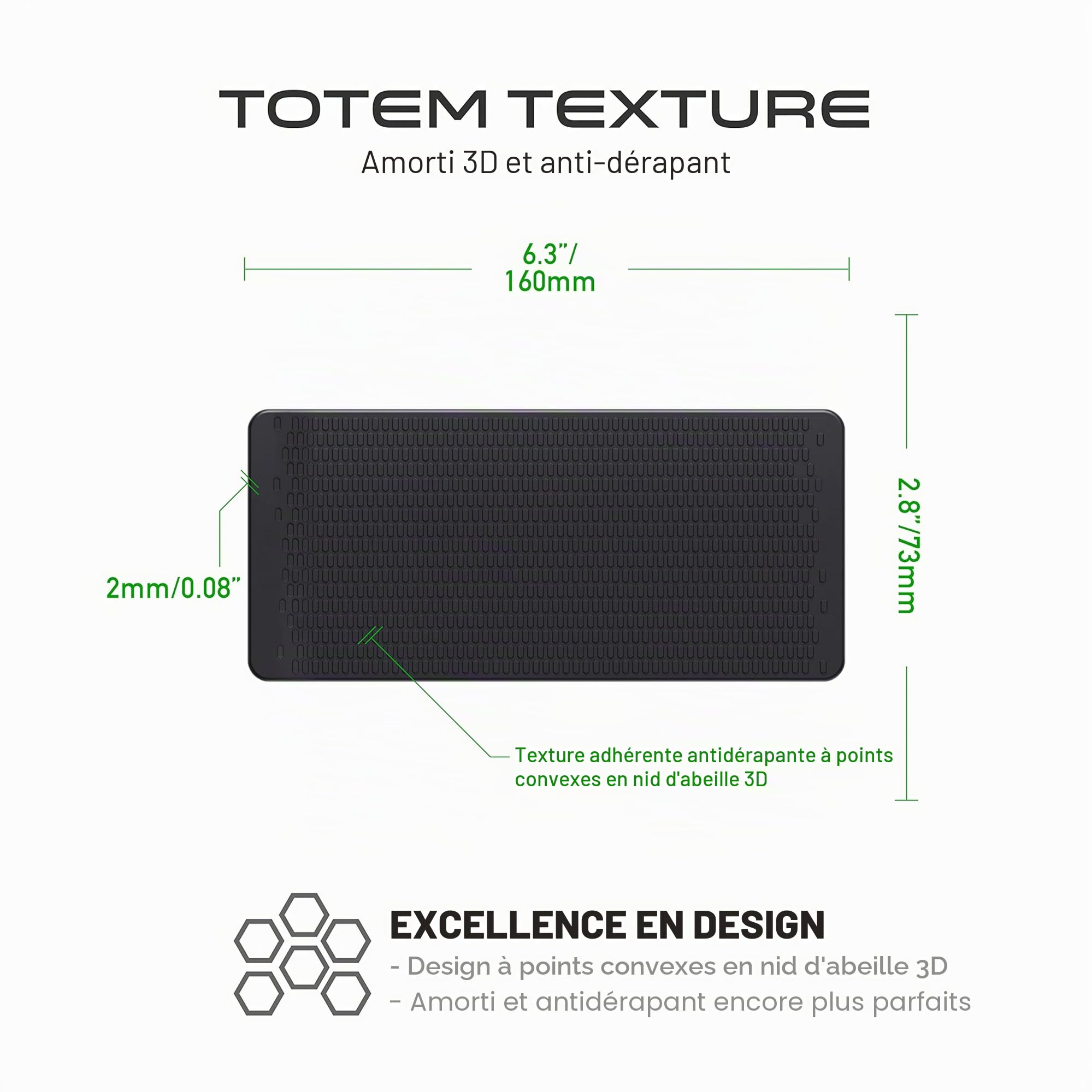 JIMISHA Tapis Antidérapant sur Tableau de Bord 160x73mm (Lot de 4), Anti-Glisse en Silicone Mat Collant Support Voiture pour Téléphone Lunettes Clé Pièces de Monnaie