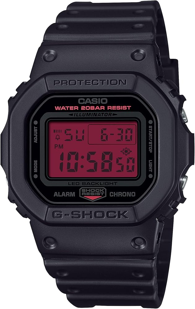 Amazon.com: Casio G-Shock Black Resin Red Digital Square