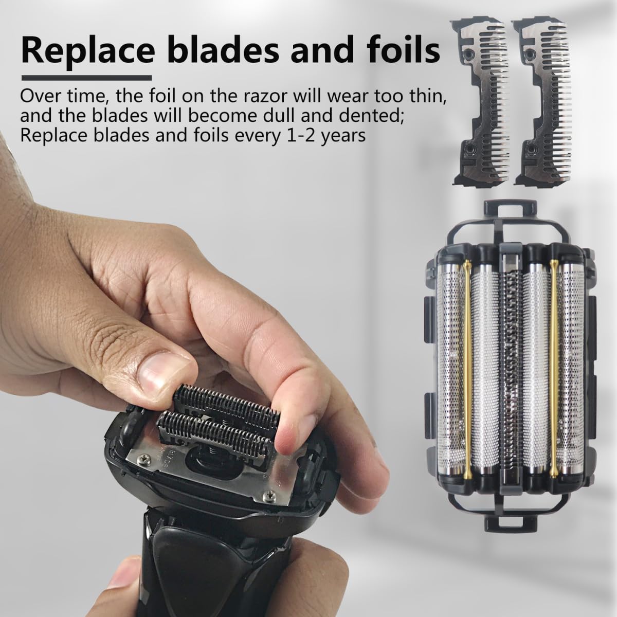 Performance Mens Shaver Head ES9038 Blade Replacement Fits for Panasonic ES-CLV9A, ES-CLV9B, ES-CLV9C, ES-CLV9CX, ES-CLV8A and Fit for ARC 5 Blade Shavers All Models(Replaces for ES9036)