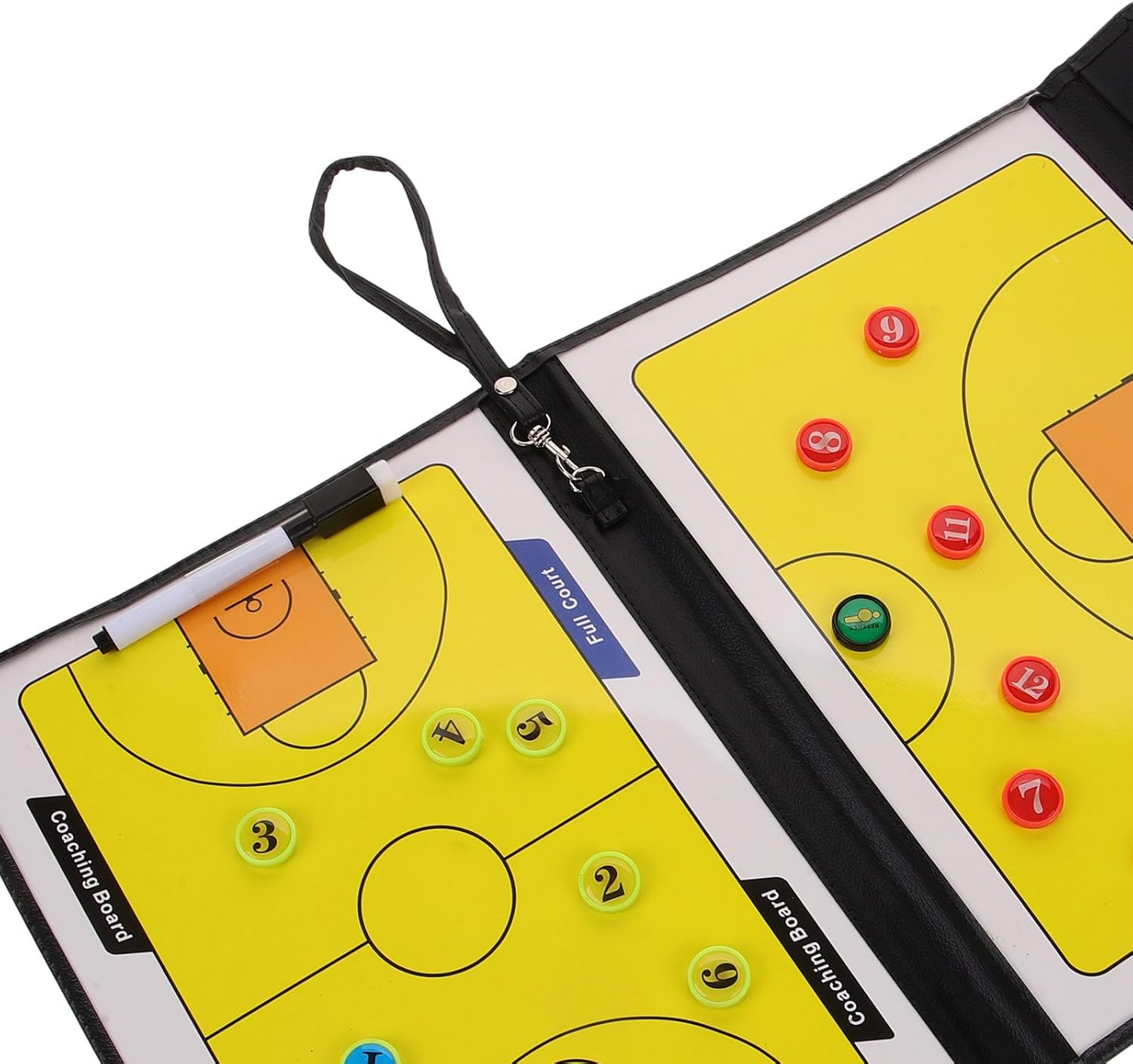 Basketball and Football Tactical Coaching Board, Tri-fold Dry Erase Training Clipboard, Lightweight Portable Sports Strategy Marker Board for Coaches and Game Competition