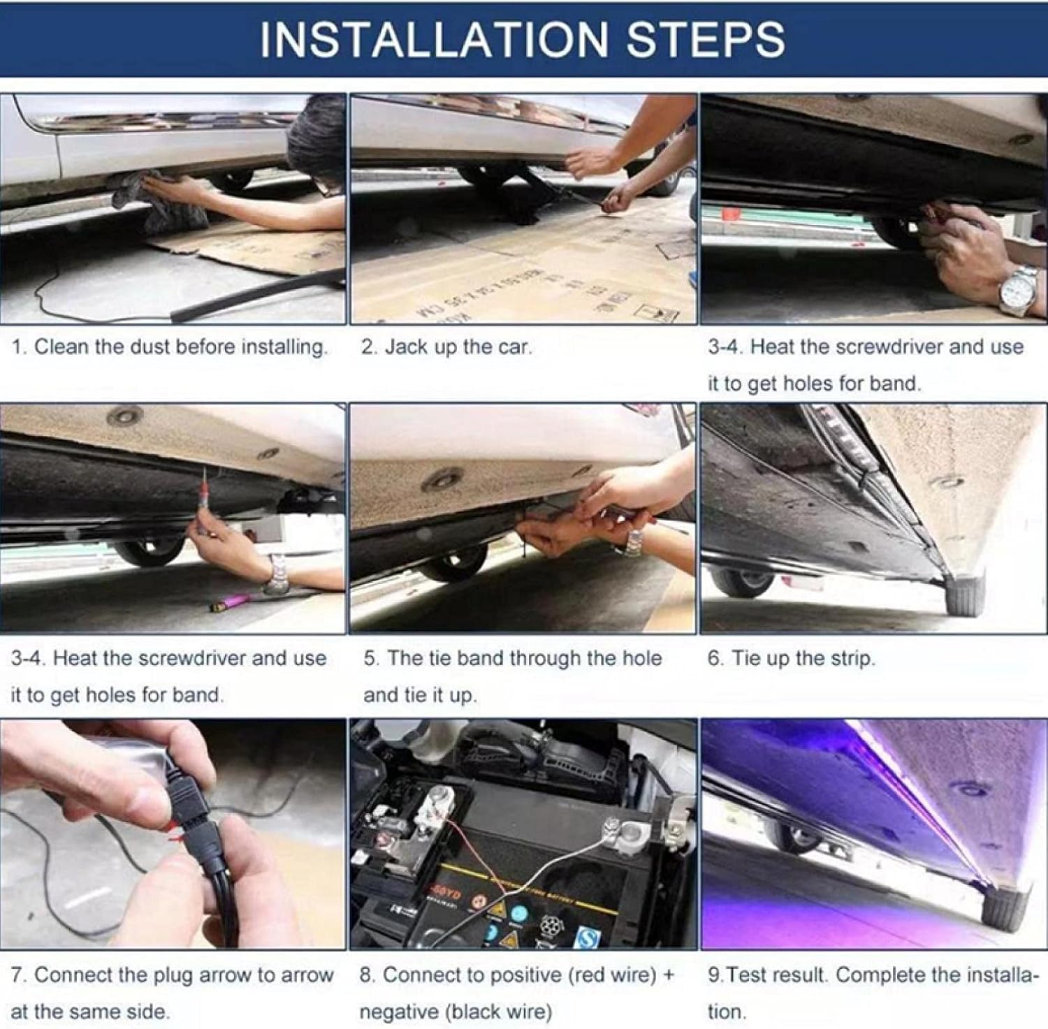 Under Vehicle Light Flexible Strip led underbody Light Remote Control / Application Control in Vehicle led neon Light RGB Decorative Atmosphere Light APP60cm90cm