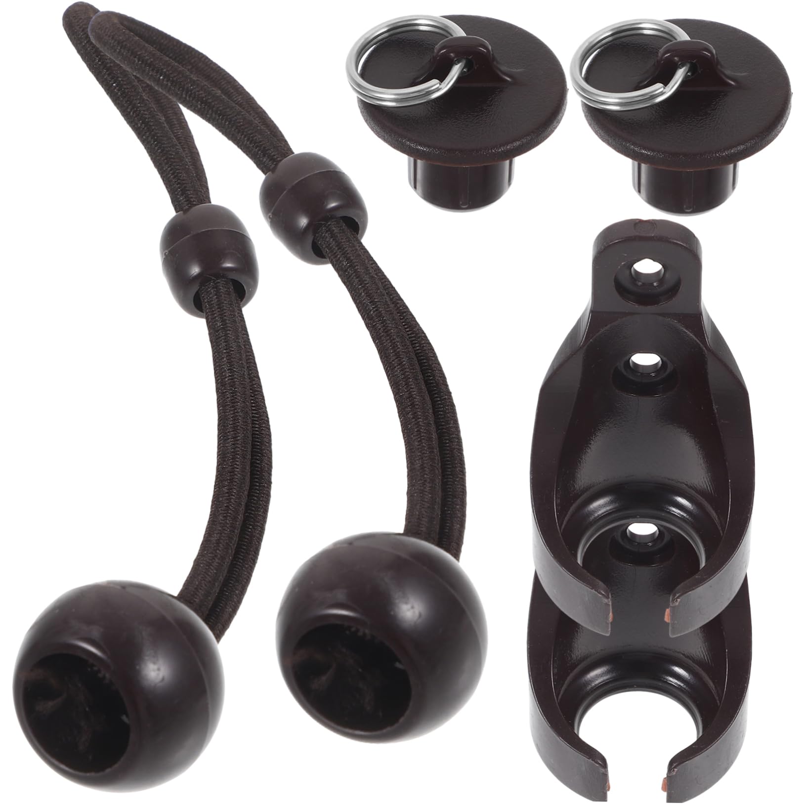 Lot de 5 supports de rideaux coupe-vent – Accessoires de boucle de corde élastique pour tendre les cordons d'ombrage et les stores – Dispositifs de boucle en plastique pour une suspension facile