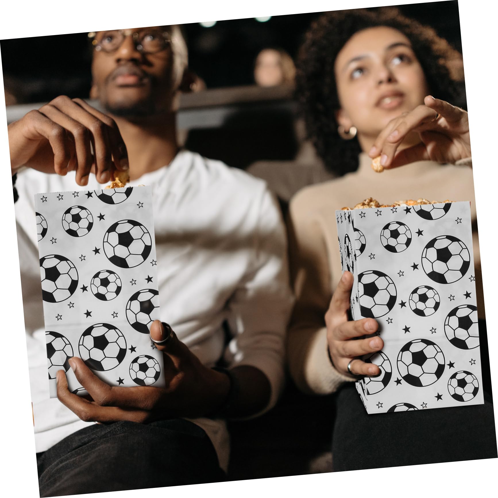 Healeved 80piezas Bolsas De Papel Temáticas De Fútbol De Resistentes y Reutilizables Para Fiestas y Eventos Deportivos Diseño Atractivo Para Dulces y Sorpresas