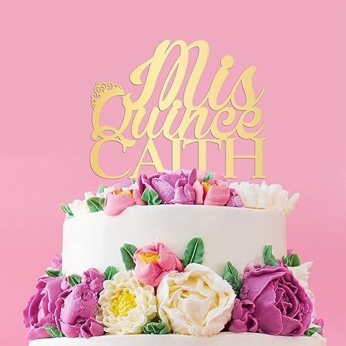 Miniatura 5 de Mis Quince Happy 15th Birthday Cake Insert Topper Sign Double Sided Happy Birthday Cake Topper Pick Pastries Party Cake Decoration for Birthday