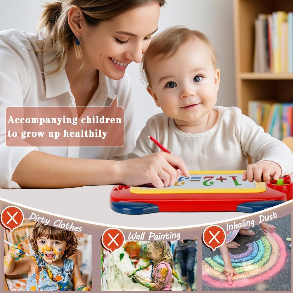TOYIQ Magnetic Drawing Board, Toddler Girl Toys for 1-3 Year Old, Doodle Board A Etch Colorful Sketch Magnet Erasable Pad, Educational Learning Toys for Kids Gifts Birthday Travel Activities