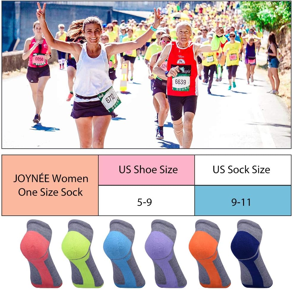 JOYNÉE Womens Ankle Athletic Low Cut Tab Socks Cushioned Running Sports 6 Pack - Image 6