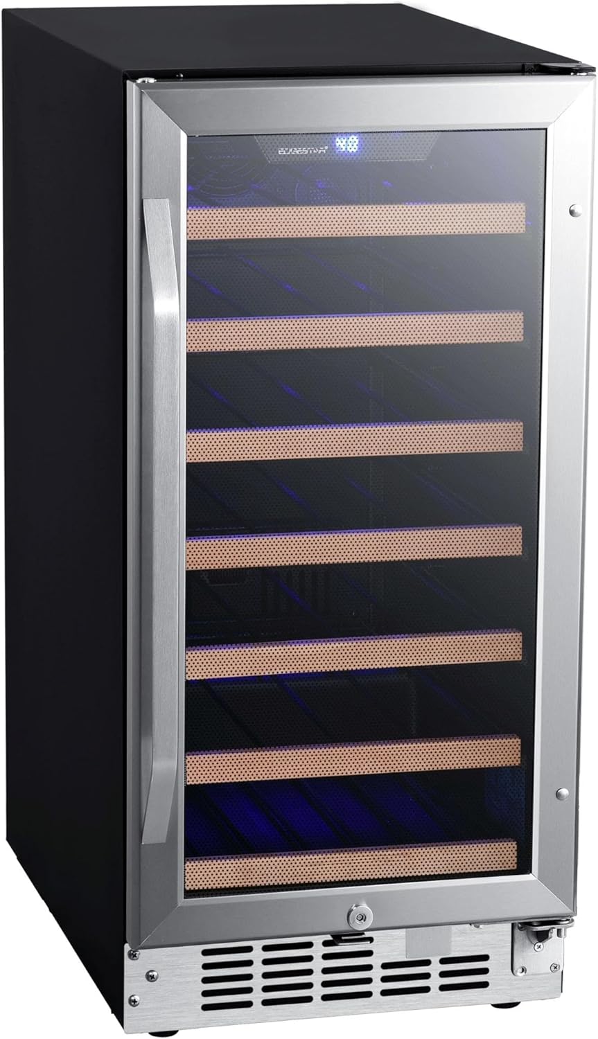 edgestar cwr302sz 15 inch wide 25 bottle built-in wine cooler single zone 15 inch wide