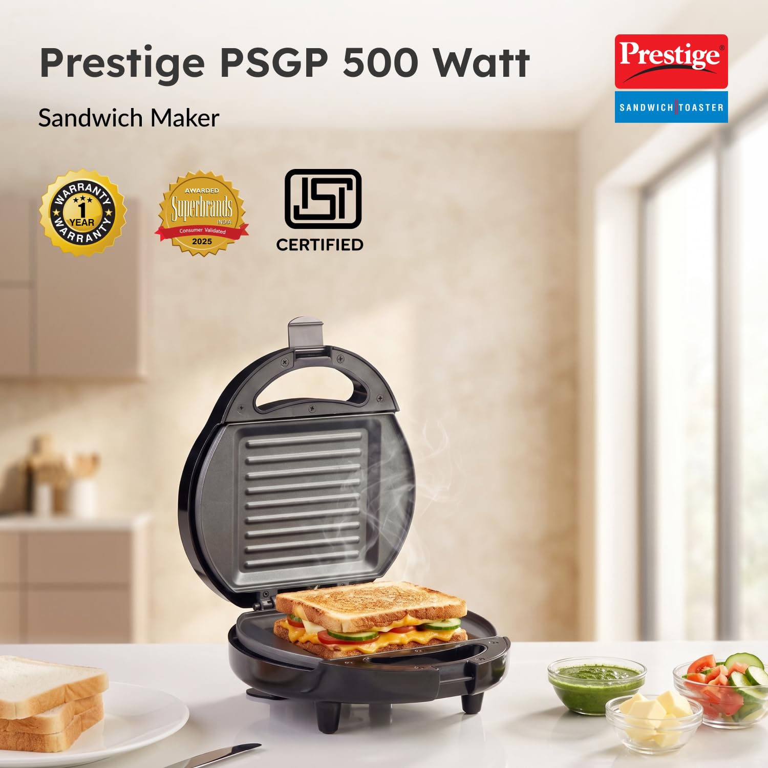 Prestige Sandwich Toaster - Toast & Grill! -2