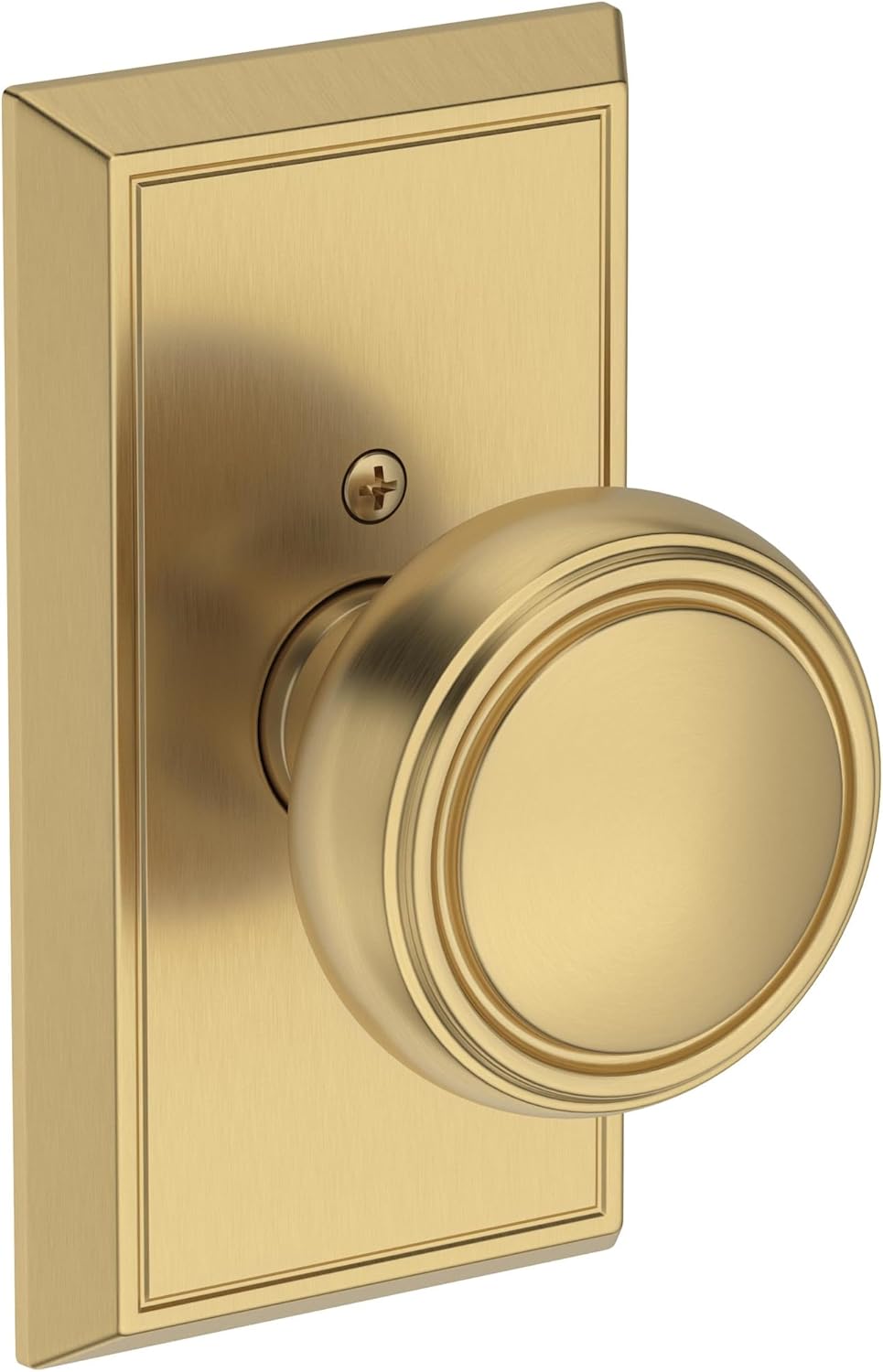 Baldwin PS.BRE.HFR Bremerton Passage Door Knob Set with Chamfered 5" Rose from the Reserve Collection - Venetian Bronze