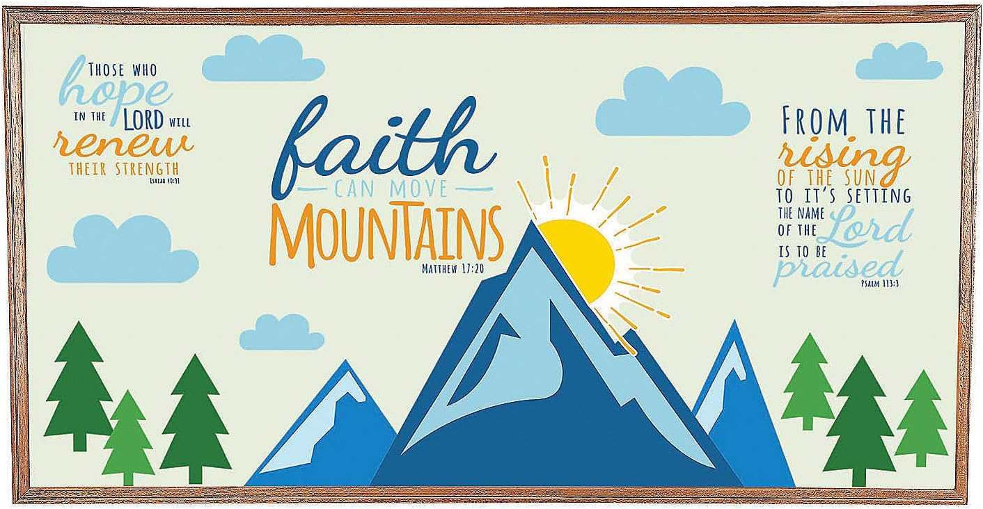 Fun Express Faith Can Move Mountains Bulletin Board Set - Educational - VBS Vacation Bible School Supplies/Decor - 10 Pieces