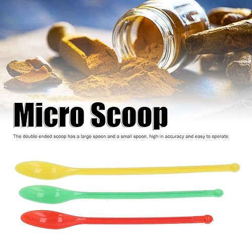 Miniatura 3 de Cuchara de laboratorio, 60 unids20 sets de doble extremo para medicina, cuchara, mini cucharadita de plástico, herramienta de medición de doble