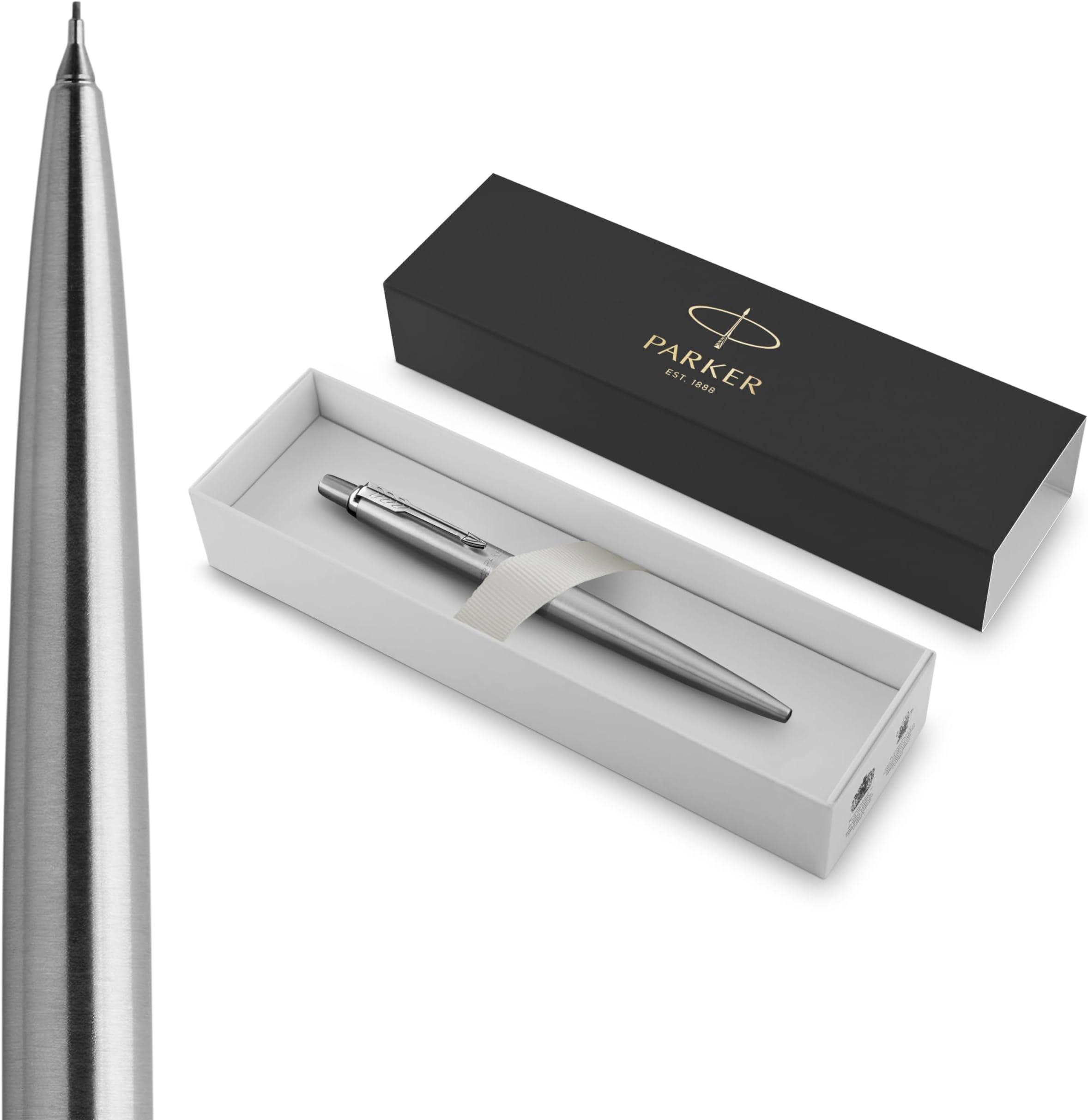 Parker Mechanical Pencil, Jotter, Stainless Steel with Chrome Trim, Medium Point (0.5mm),Black
