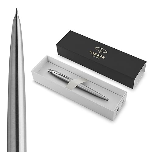 Lápiz mecánico Parker Jotter de acero inoxidable con acabado cromado 0.5mm HB #2 Diseño suave y preciso con firma retráctil Caja de regalo