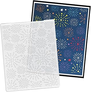 ALIBBON Fireworks Background Plastic Embossing Folders for Card Making, Firework Embossing Folders for DIY Scrapbooking, Fireworks Folders for Paper Craft Photo Album Decorations