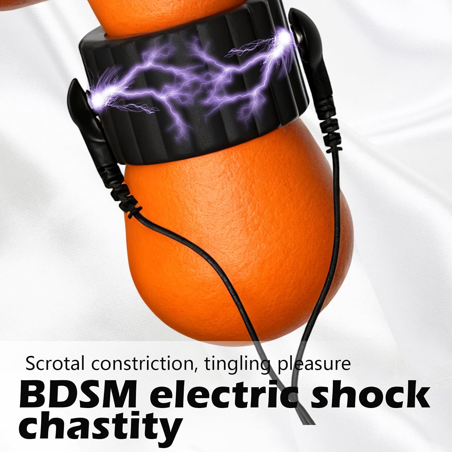 Electric Shock Chastity Testicle Toys Silicone Testicle Crusher CBT Cock and Ball Torture Bondage Chastity Device with 4 Electric Shock Modes Testicle Stretcher BDSM Toys Sex SM Games for Men Couples
