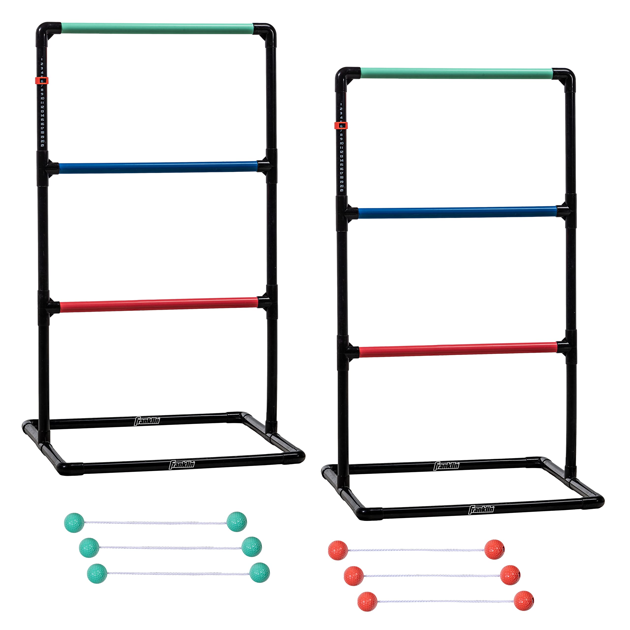 Franklin Sports Ladder Ball Lawn Game Set - Outdoor Ladder Golf Set for Backyard - (2) Ball Targets + (6) Golf Toss Bolas Included - Outdoor Lawn + Camping Game - Family