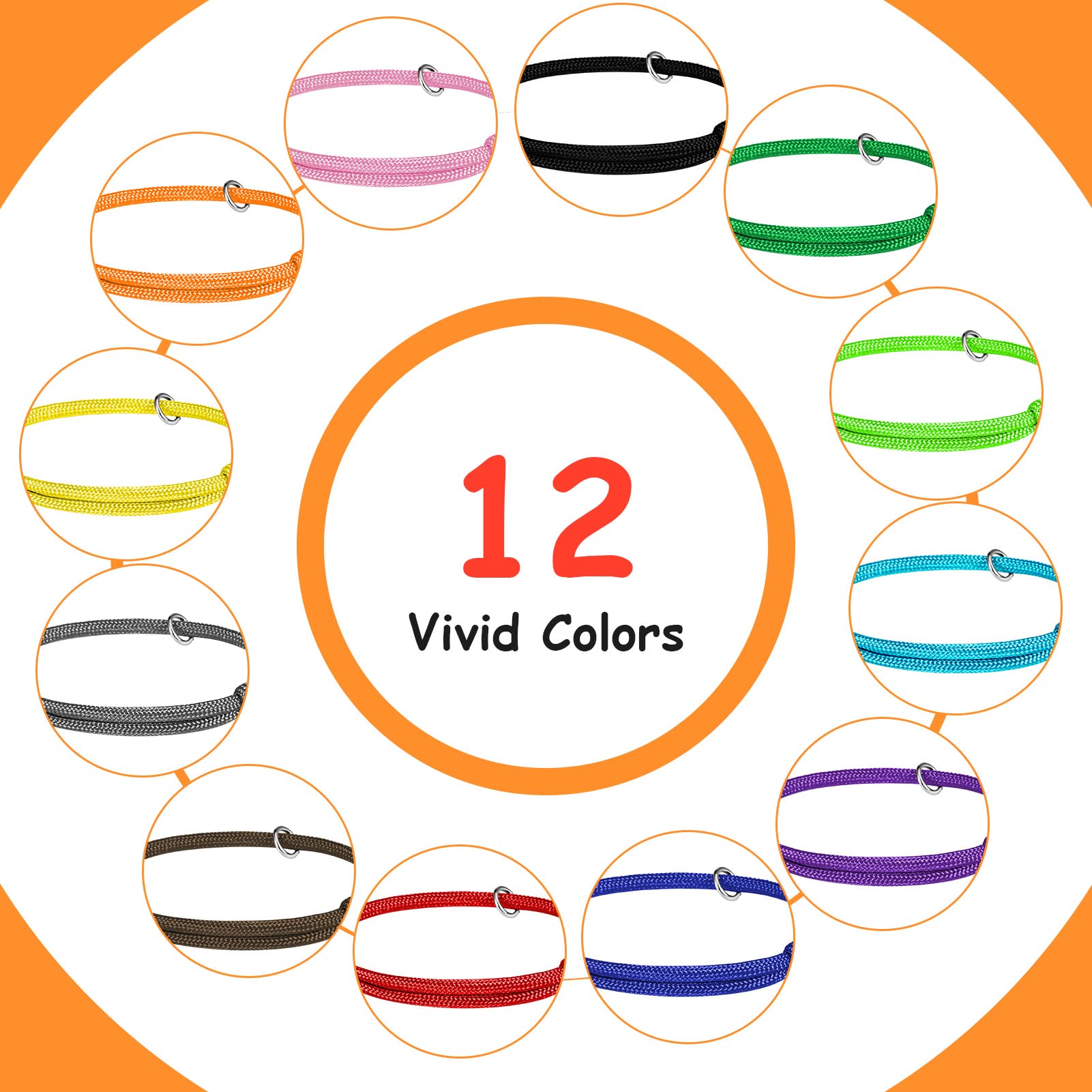 tonyg-p 12pcs Puppy ID Collars Whelping Collars Adjustable Puppy ID Bands Identification Puppy Collar for Dog Kitten Newborn Pet,Multi Coloured (S,12-20CM) - Image 4