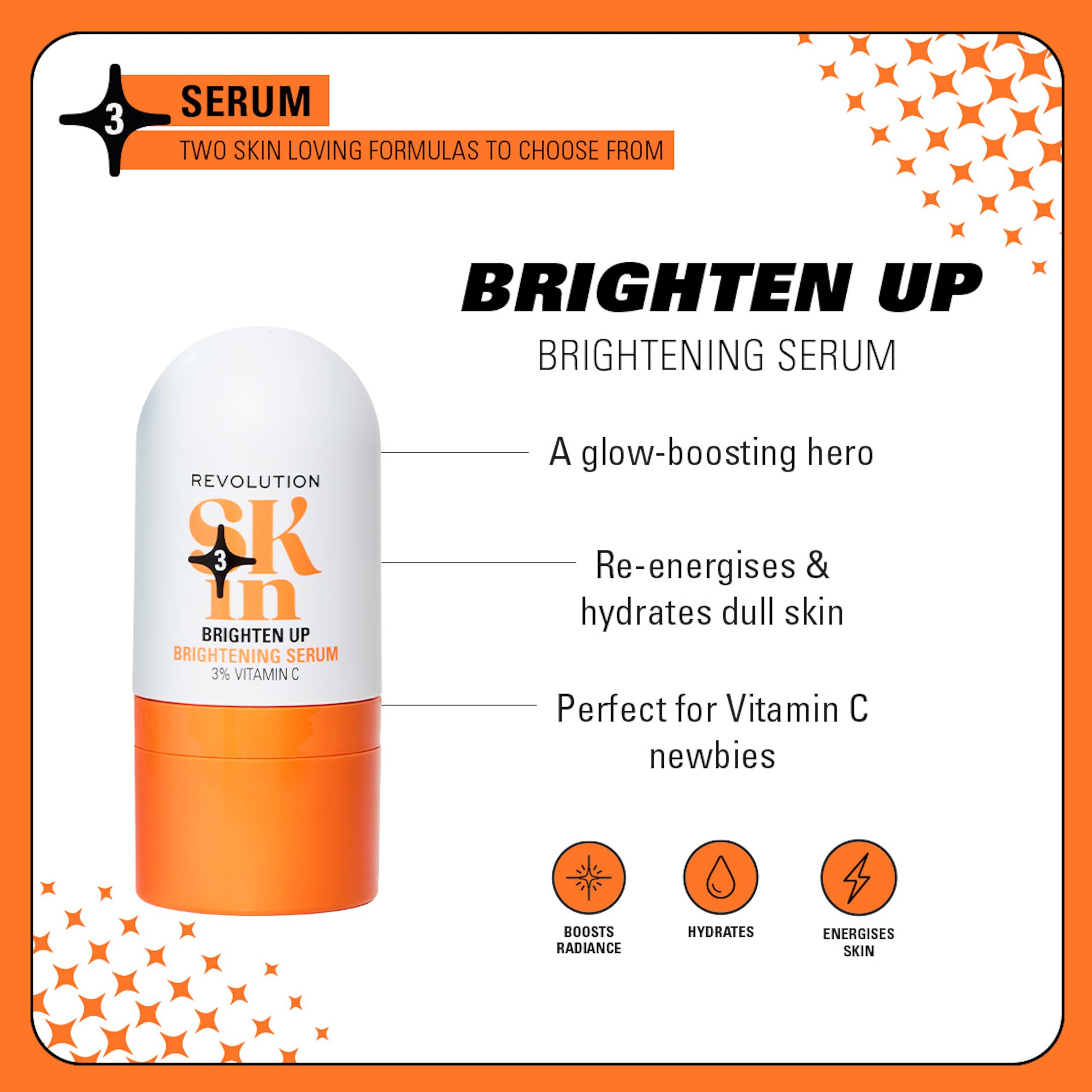 Revolution Skin, Brighten Up 3% Vitamin C Brightening Serum, Face Serum, Illuminates & Reenergises Skin, Vegan & Cruelty-Free, 30ml - Image 2