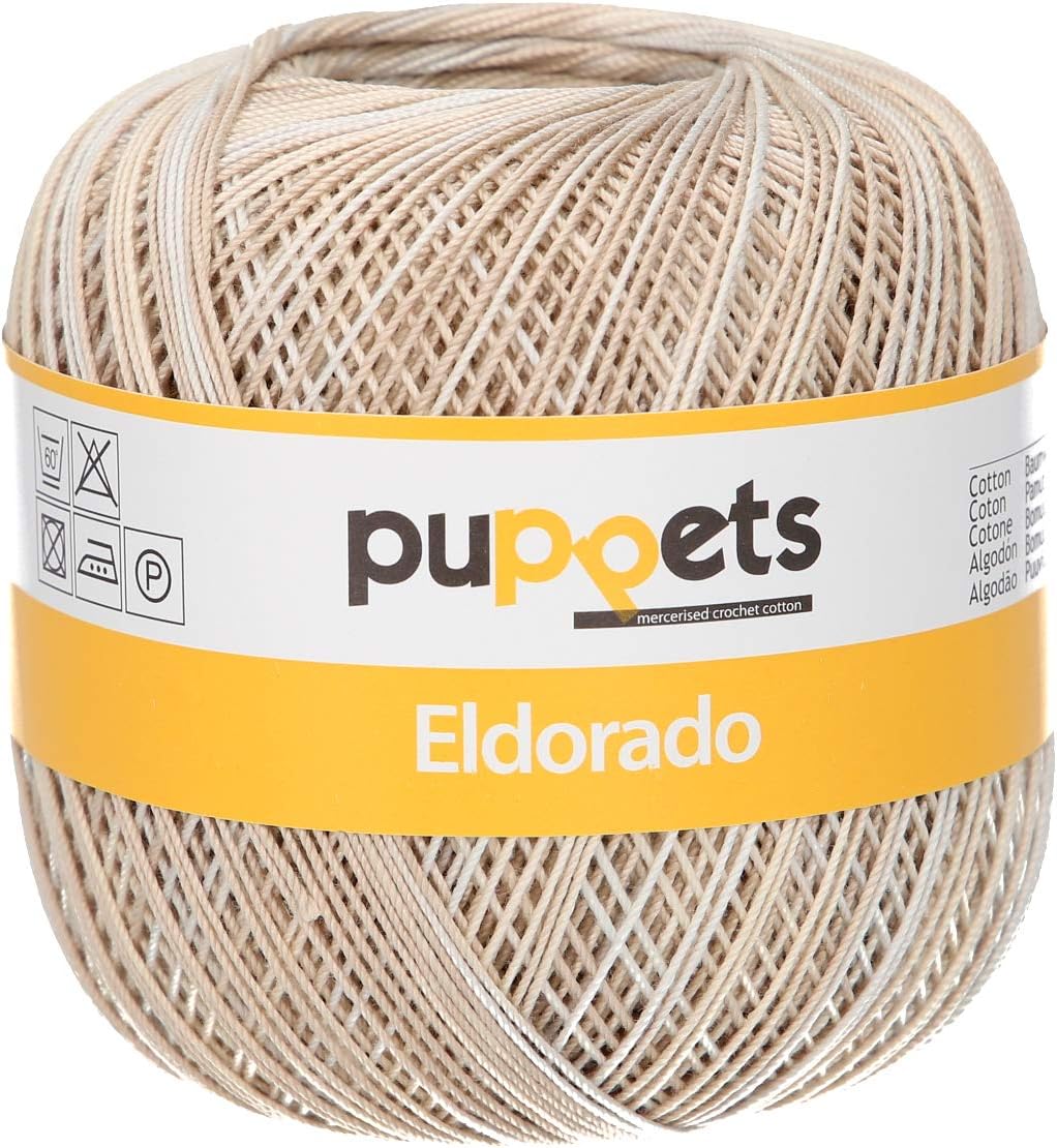 Puppets Eldorado Crochet Yarn Thickness 10 100% Cotton, Cotton, 00122 Multicolor, Multicolor