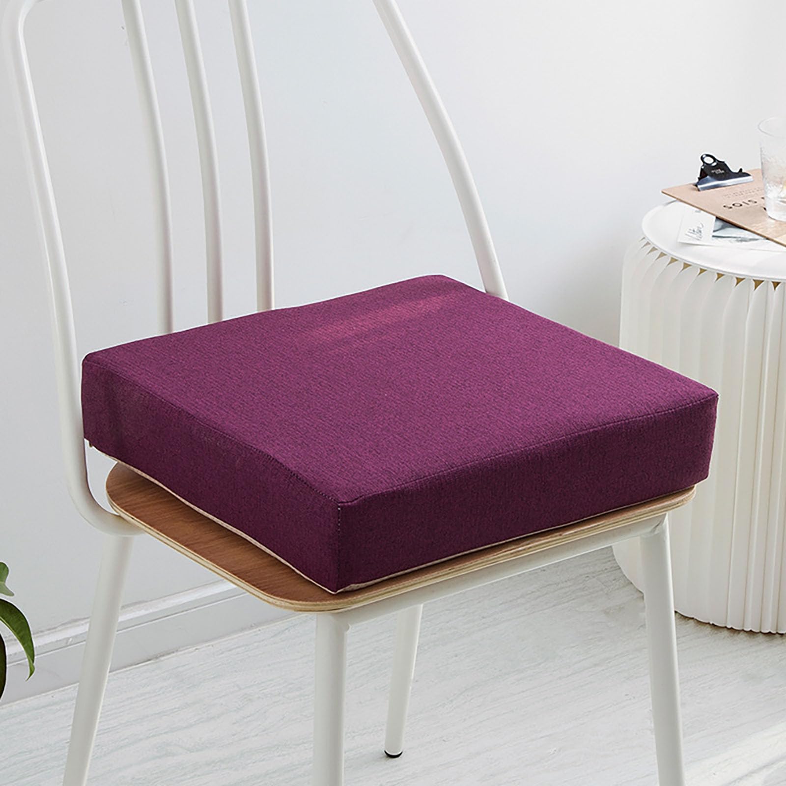 Cuscino per seduta extra spesso, viola, per anziani, lavabile, per sedia, auto e ufficio, supporto post-operatorio, 60 x 60 x 5 cm, cuscino da pavimento per aumentare l'altezza