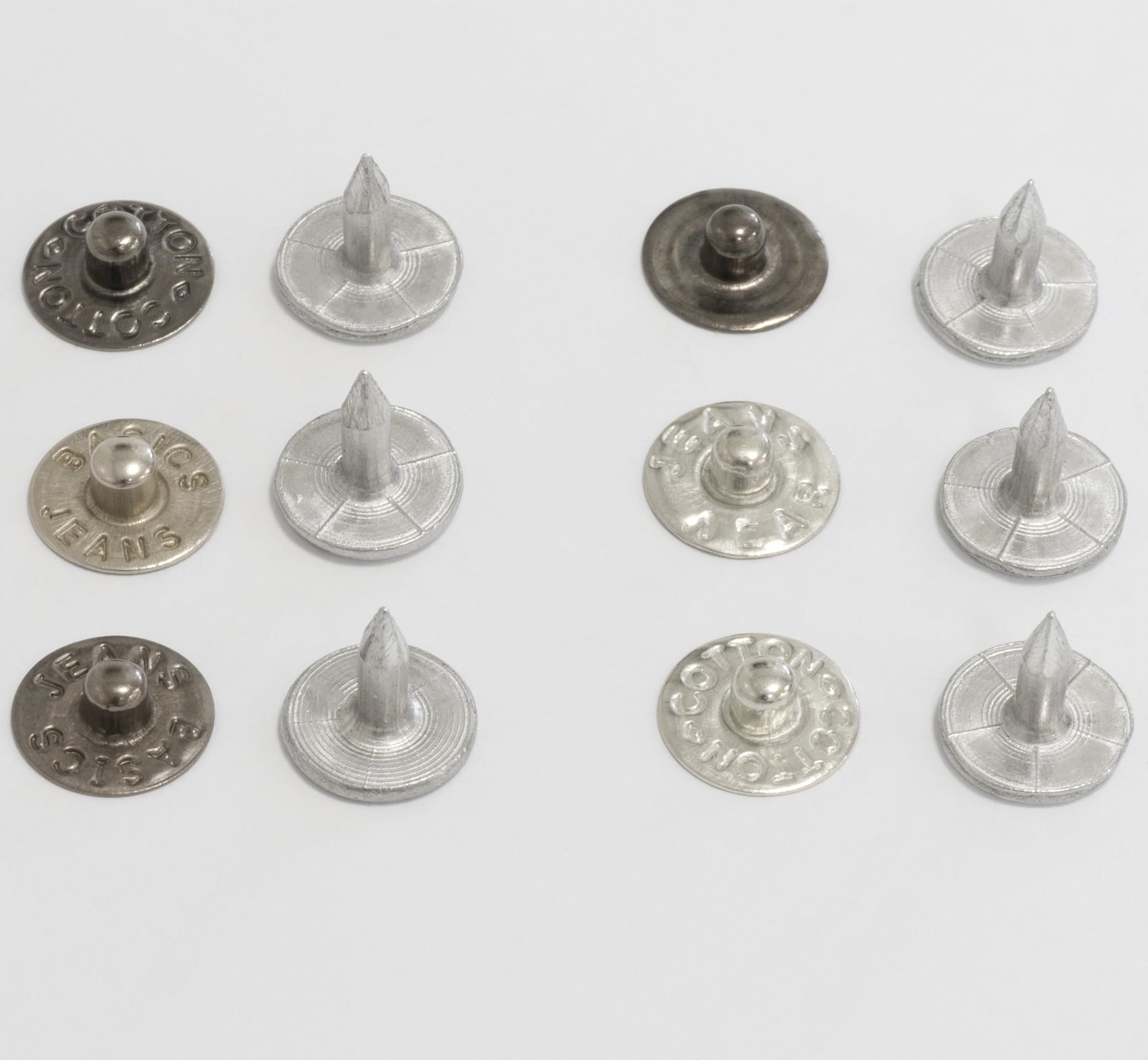 AERZETIX Set 50 Rivetti A Bottone Piatti ⌀9,5 Mm – Lunghezza 9 Mm, Colore Ossido, In Metallo, Per Jeans, Pelle E Tessuti Spessi