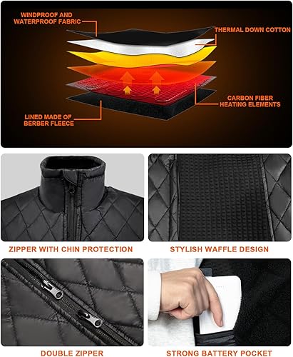 Miniatura 4 de Ompusos Heated Vest for Men Women, Heated Vest with Battery Pack Included Rechargeable, Electric Heated Jacket for Hunting