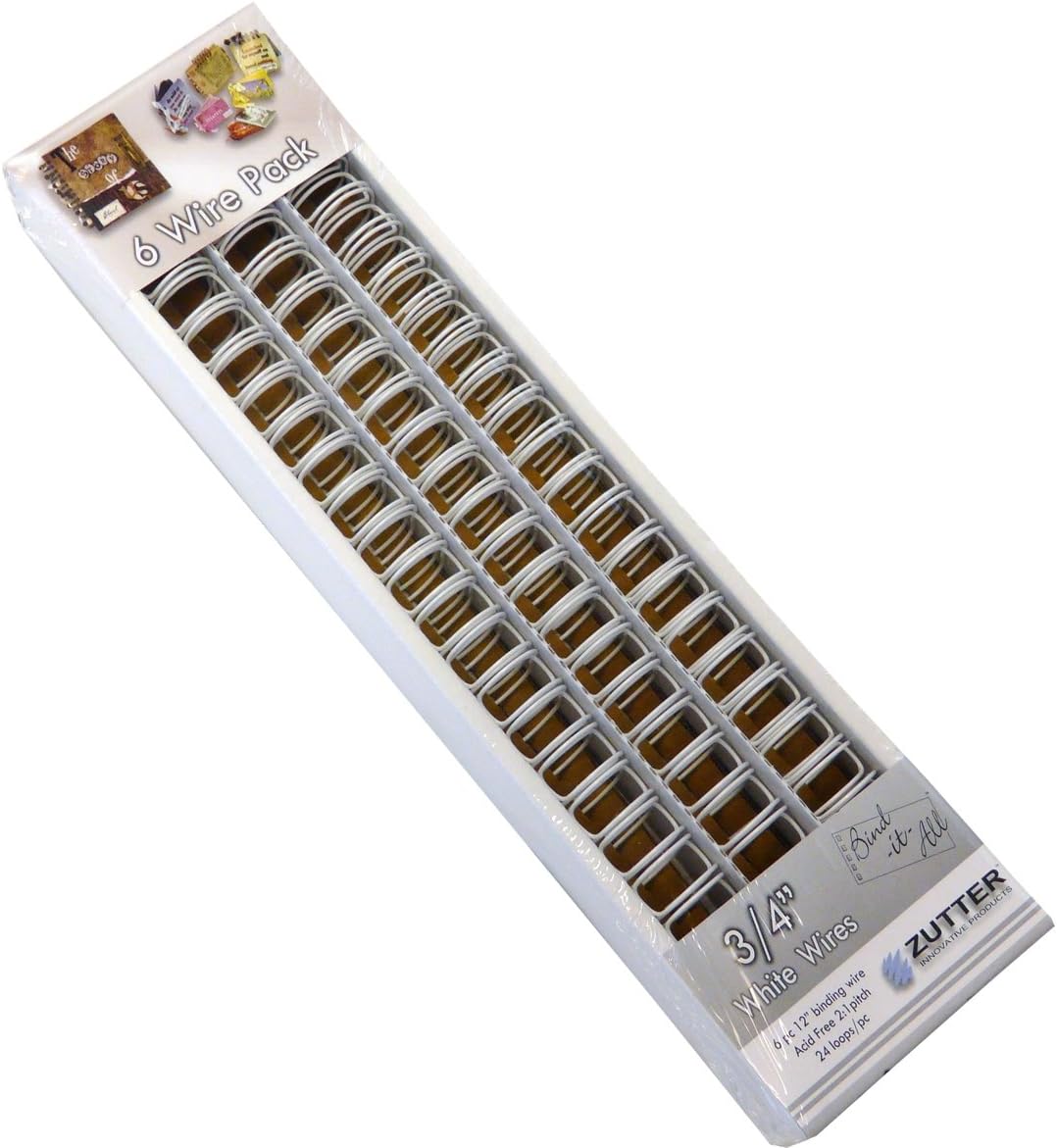Bind-It-All OWire .75-inch 6/Pkg-White, Other, Multicoloured, 3.81 x 14.68 x 31.49 cm
