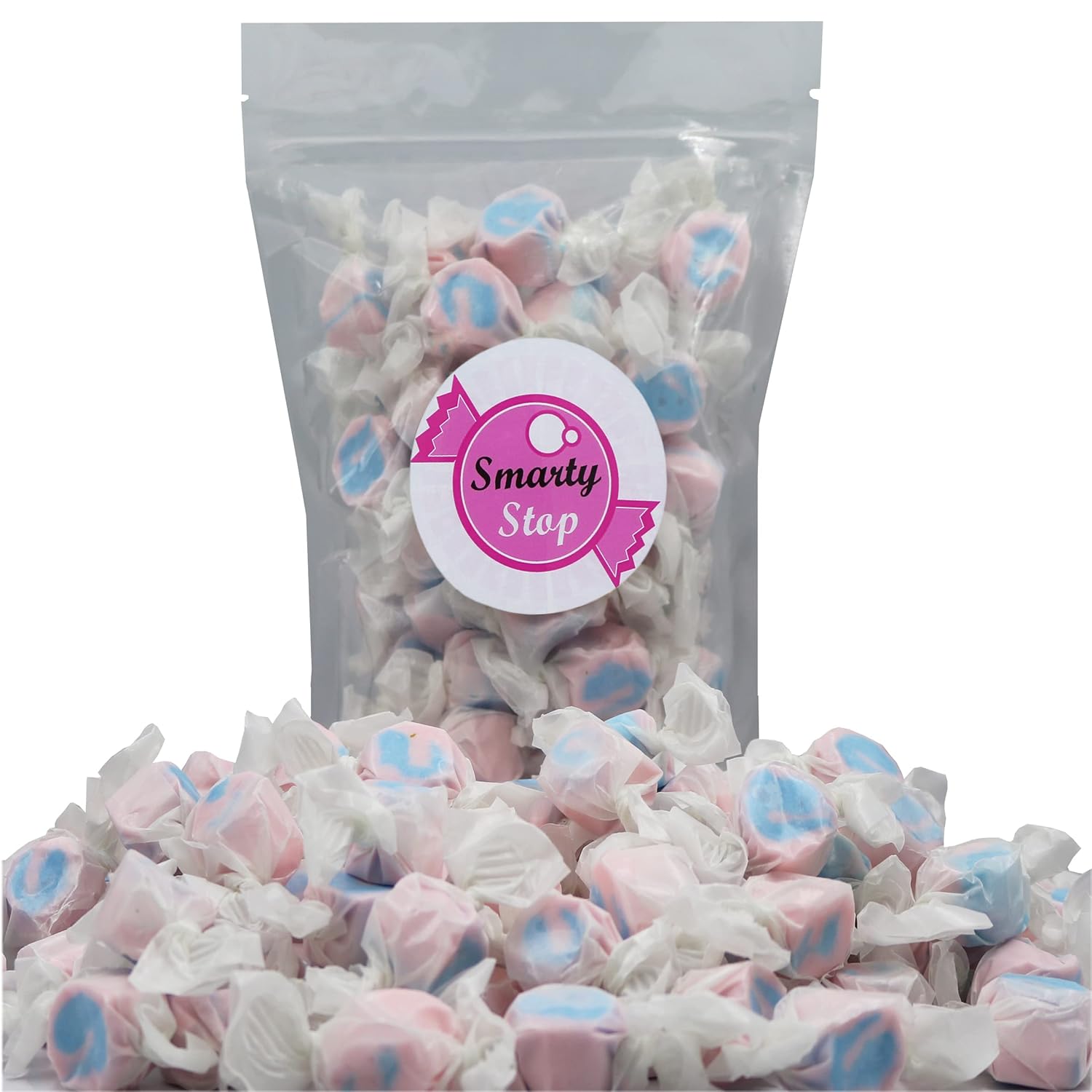 Gourmet Soft and chewy Salt Water Taffy Candies - Individually Wrapped - Bulk bags (Cotton Candy, 3 Pound (Pack of 1))