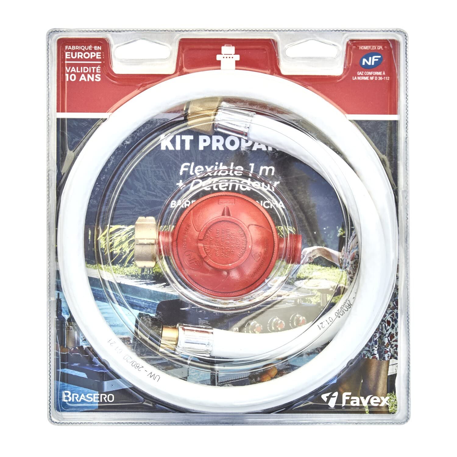 Favex - Kit Parasol Chauffant propane - Flex. 1,5m 10 ans + dét. Propane