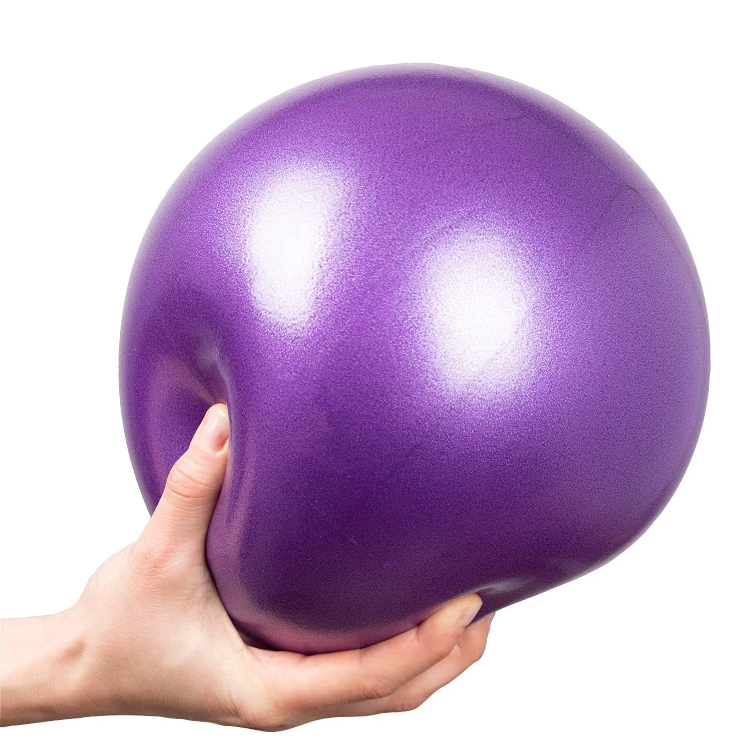 VATTU Mini Exercise Ball 9Inch/23Cm Soft Pilate Ball, Anti Burst&Slip, with Inflatable Straw for Therapy, Barre, Core Training, Purple Color-picture-19