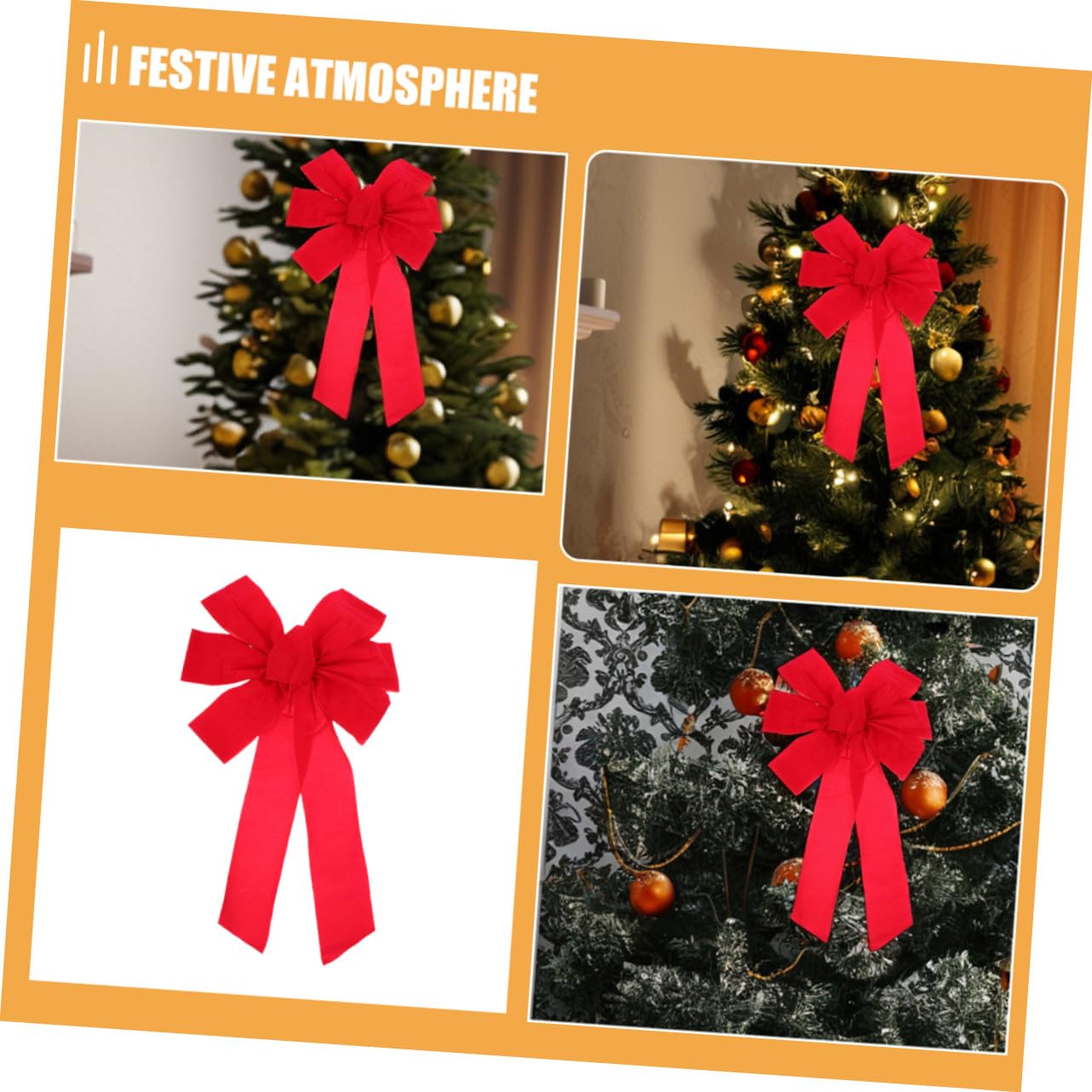 10 Piezas Lazo De Terciopelo Rojo Decoración Festiva para Árbol De Navidad Puerta Evento Hogar Exterior Elegante DIY