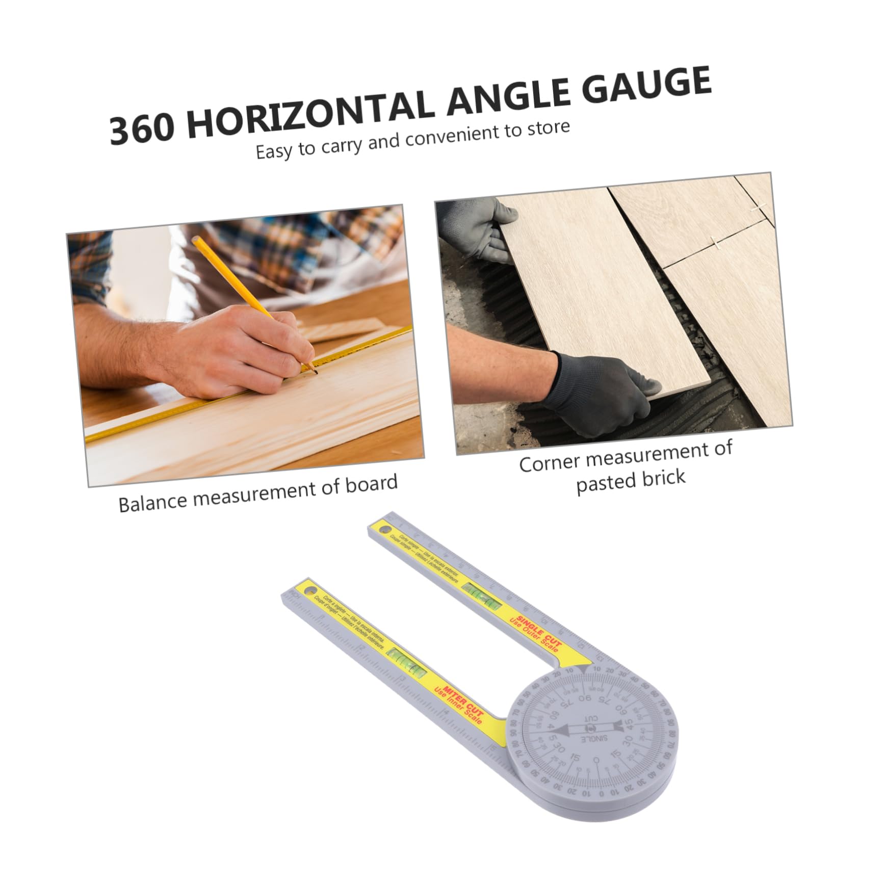 Angoily 3 Pièces Rapporteur D'angle Règle D'angle Numérique Rapporteur De L'industrie Jauge à Onglet Règle Pour Le Travail Du Bois Chercheur D'onglet Détecteur D'angle Plastique