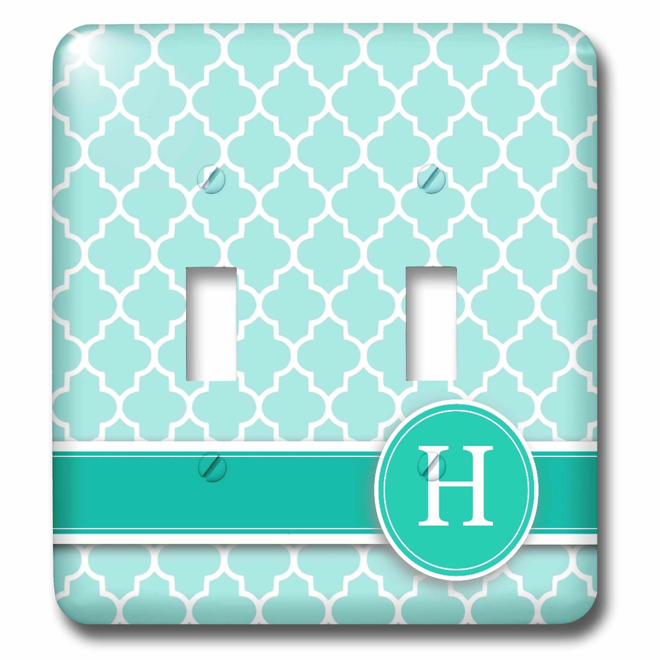 Interrupteur à bascule personnalisé motif quatrefoil turquoise mint H