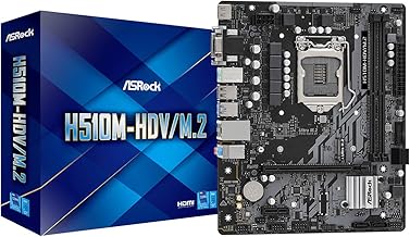 ASRock H510M-Hdv/M.2 Compatible with Intel 10Th and 11Th Generation CPUs (Lga1200) H510 Chipset, Microatx Motherboard, DDR_4