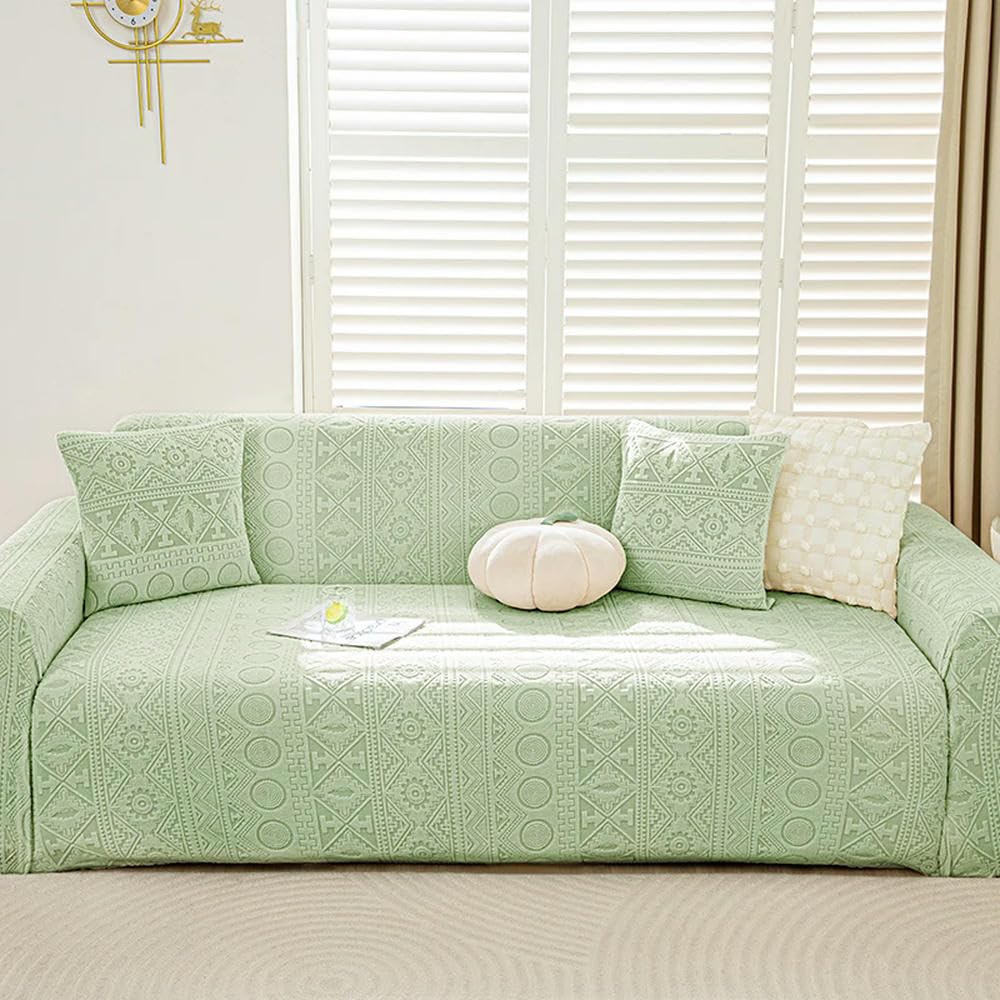 Housse de canapé extensible jacquard salon avec dessous élastique