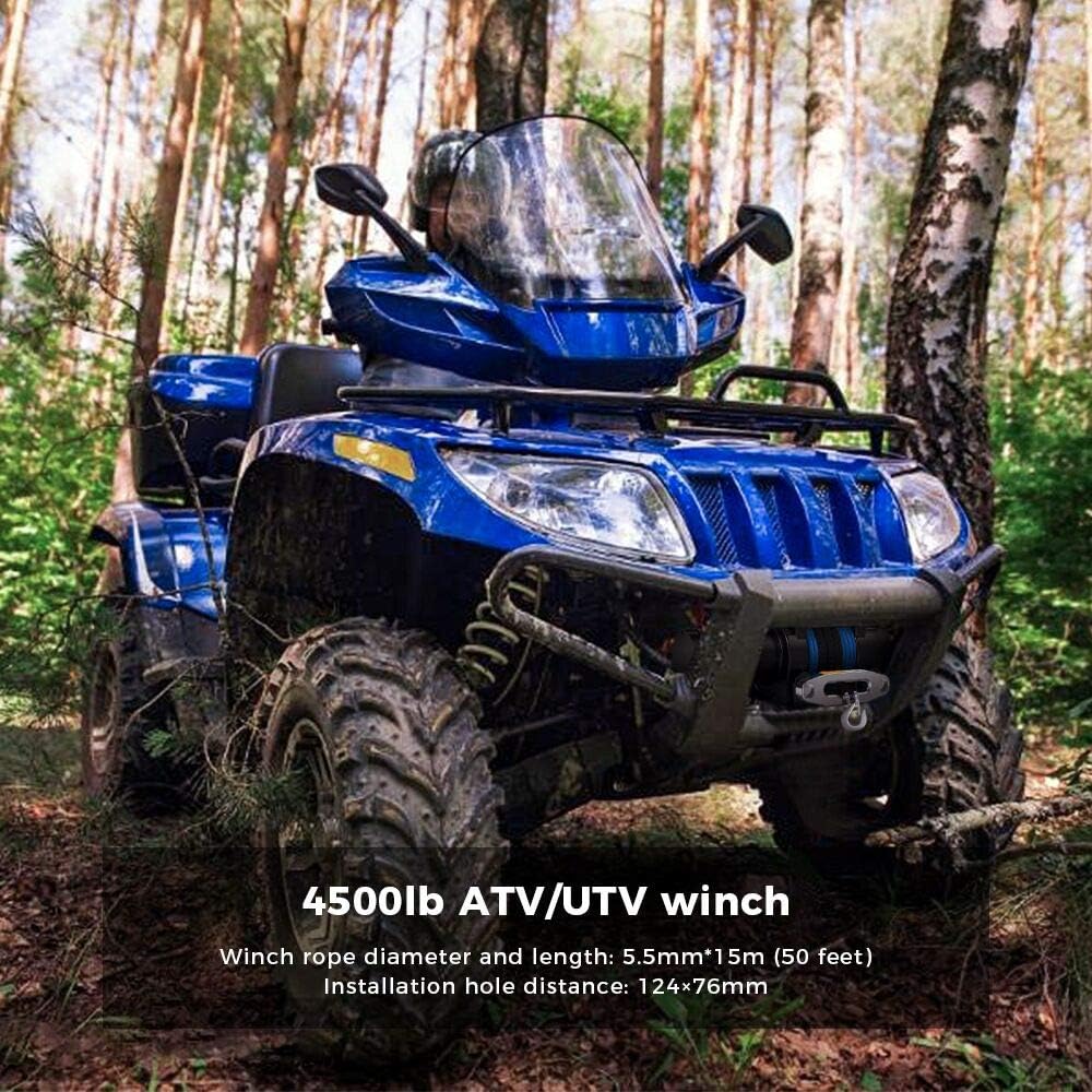 Hоttеѕt Sаlеѕ Anbull 12V 4500lb Electric Winch,Synthetic Rope ATV UTV Winch with Mounting Bracket/Wireless Remote Control for Towing ATV/UTV