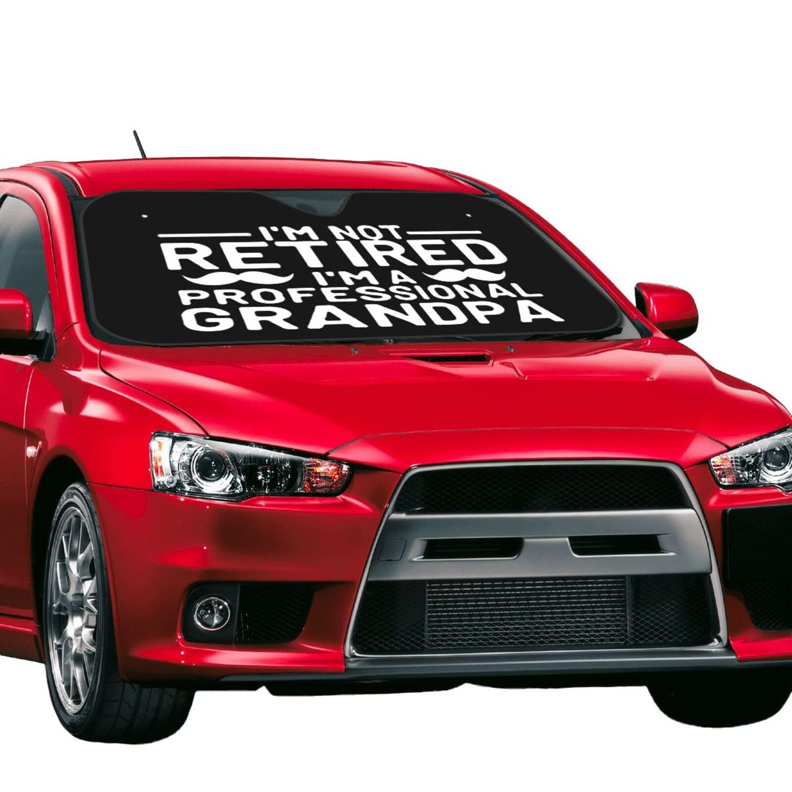 OKLRYNBV Windshield Sun Shade for Car Durable Bubble Aluminum Film Material Retired Grandpa Car Sun Visor, Small, Black