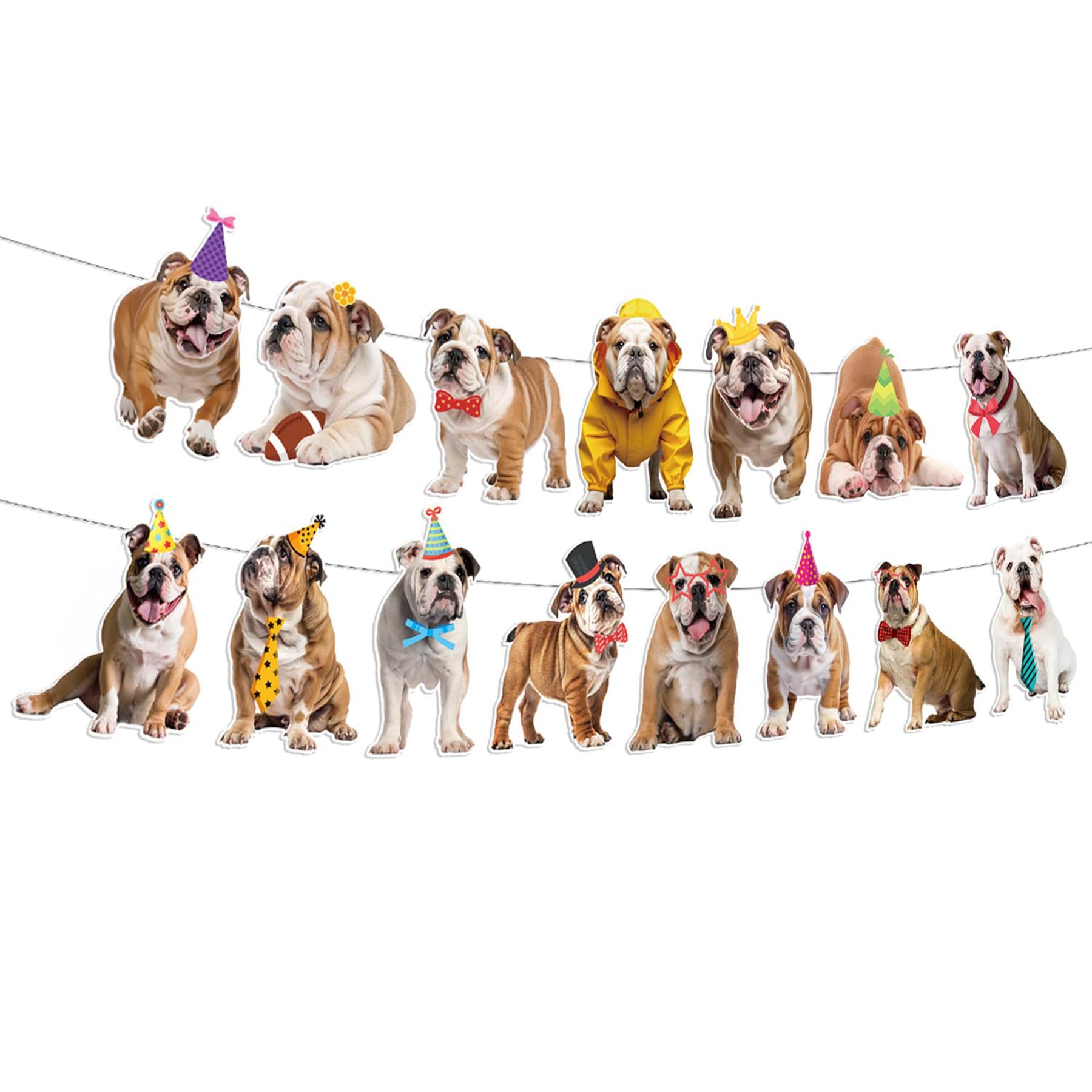 Guirlande fête bouledogue britannique, cadeau idéal pour amateurs de chiens