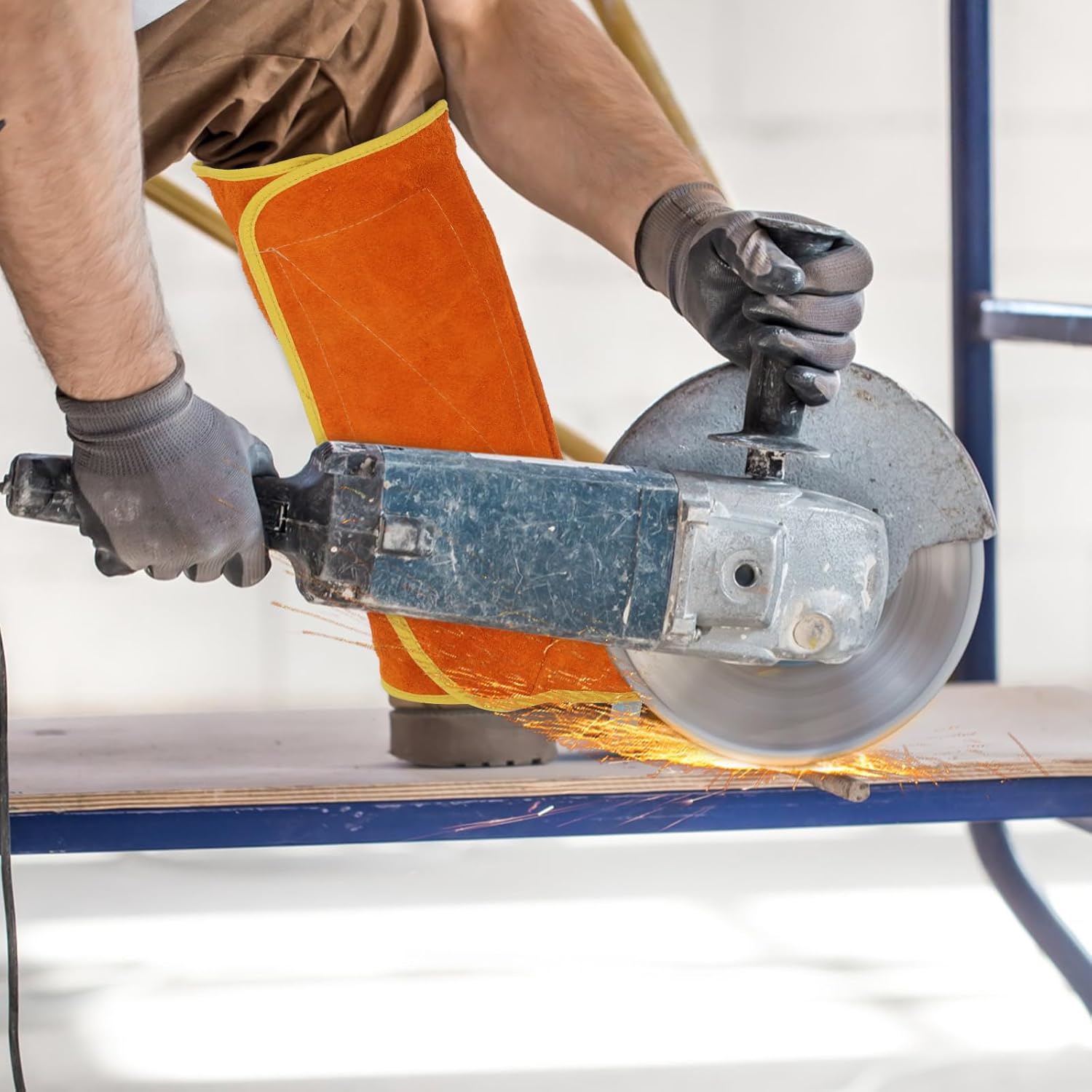 Leather Welding Spats Welding Shoe Covers Extra Long Weld Leg Covers Boot Spats Protecter Protective Cover Full Coverage Weld Gaiters Guards, Foot Safety Protection for Weld - Image 6