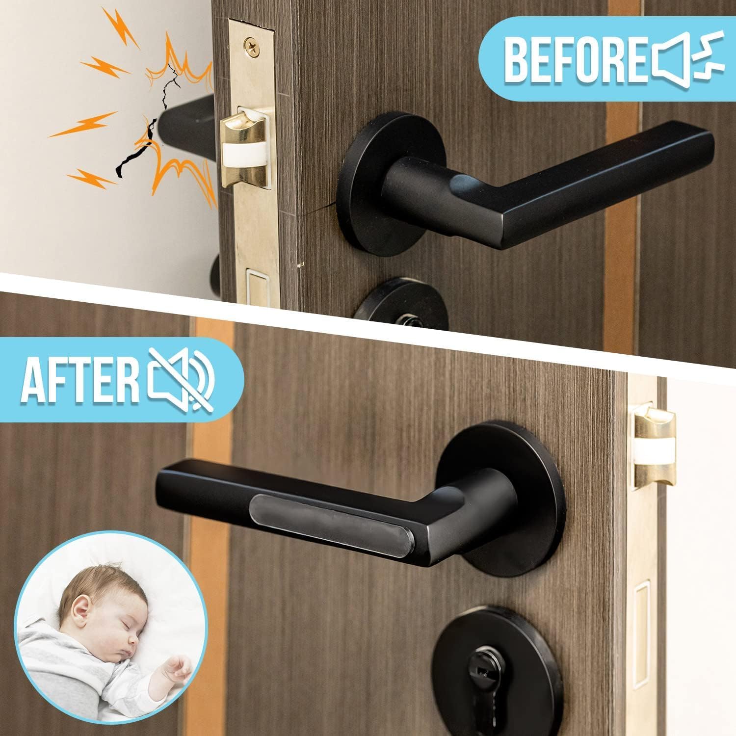 GorillaGrit 2.24 inch Transparent Strip Door Handle Bumper Soft Wall Protector Self Adhesive Door Knob for Wall Shield Guard Sliding Clear Door Bumpers Stopper — Amazon image 3