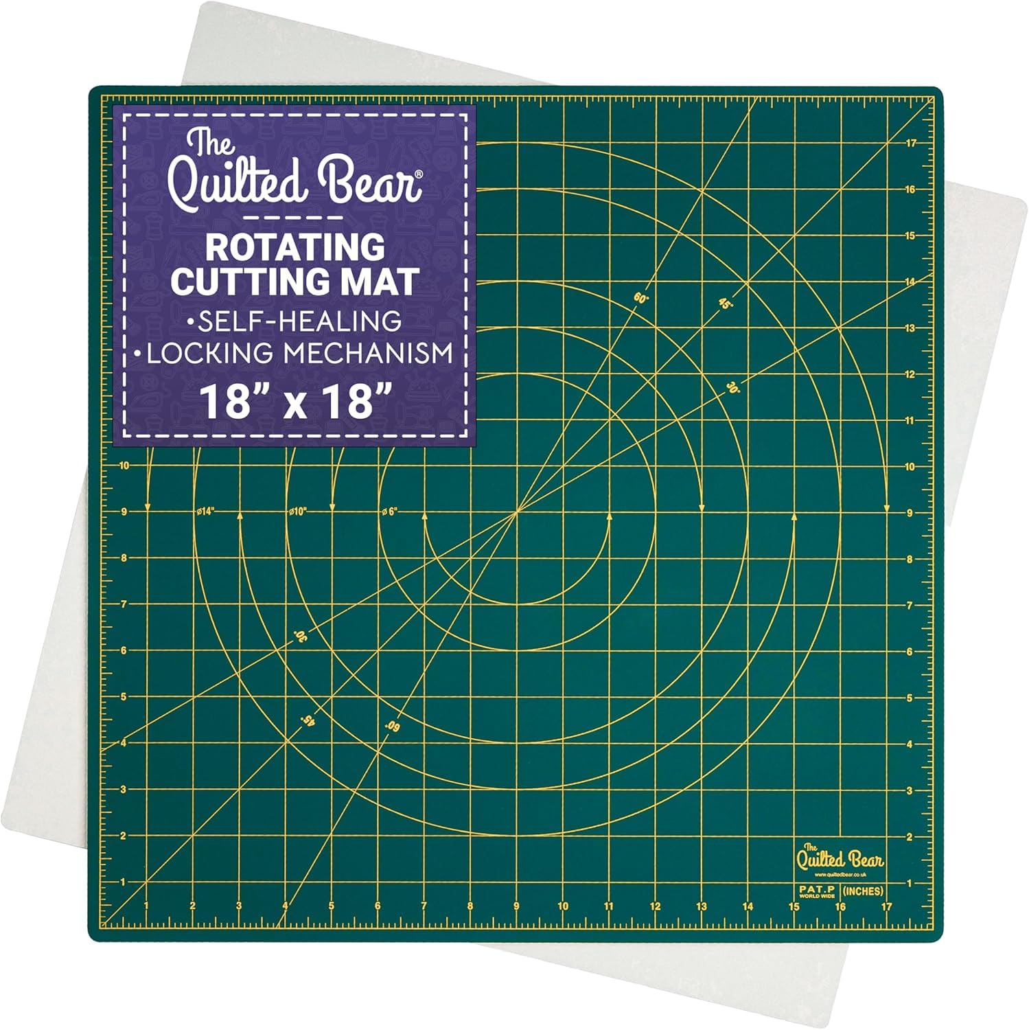 The Quilted Bear Rotating Cutting Mat - Pink -8