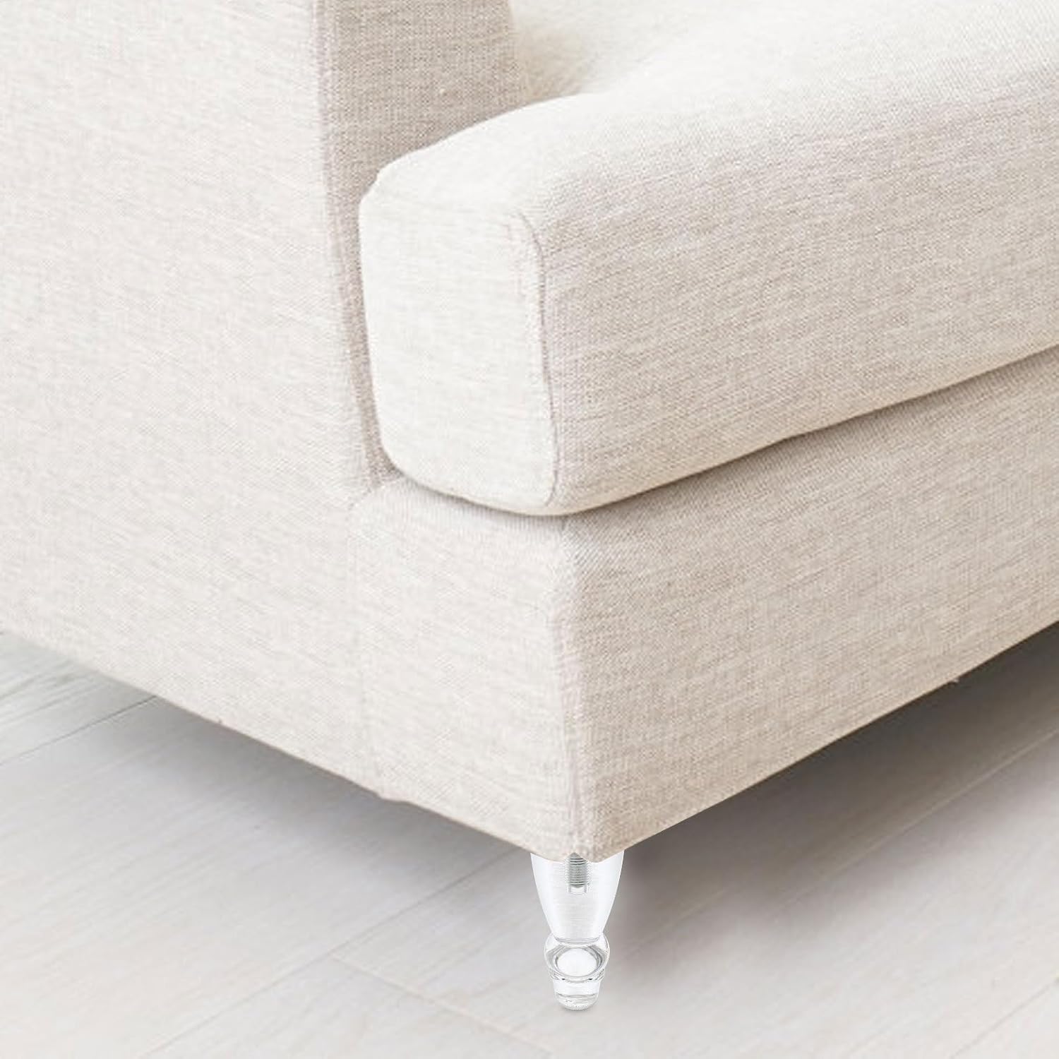 4 Pcs Acrylic Furniture Legs Iron Nuts Set, Cabinet and Sofa Replacement Feet for Dresser, Sideboard, and Bed Support, Mid-Century Modern Hardware for Home DIY