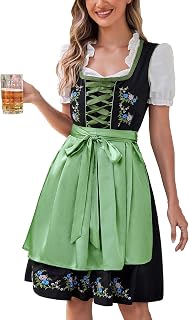 Oktoberfest Costumes for Women 3 Pieces German Dirndl Dress S-XXXL