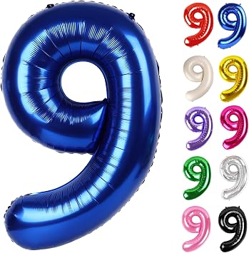 Night Blue Number 9 Balloon 40 Inch - 9th Balloon Number Decorations
